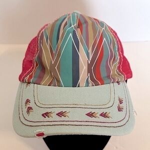 Catchfly, Ladies Geometric Pattern Ponytail Baseball Cap